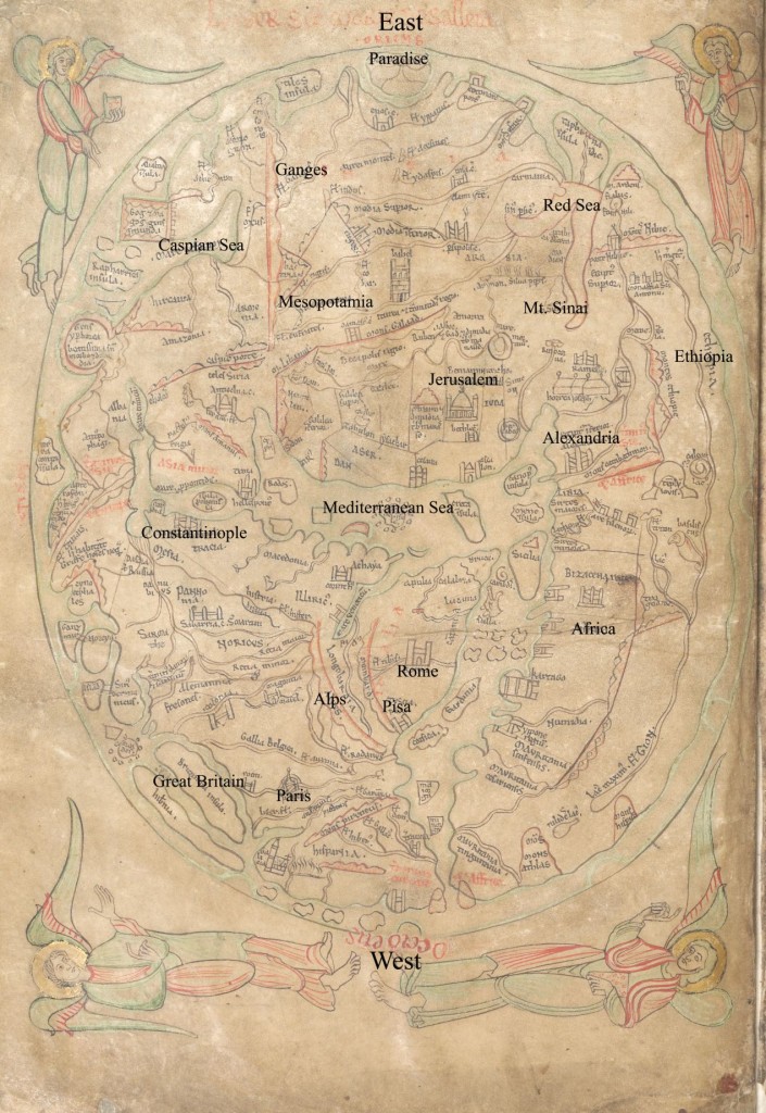 The Sawley Mappa Mundi C.1190 Antiquarian Map | Great River Arts