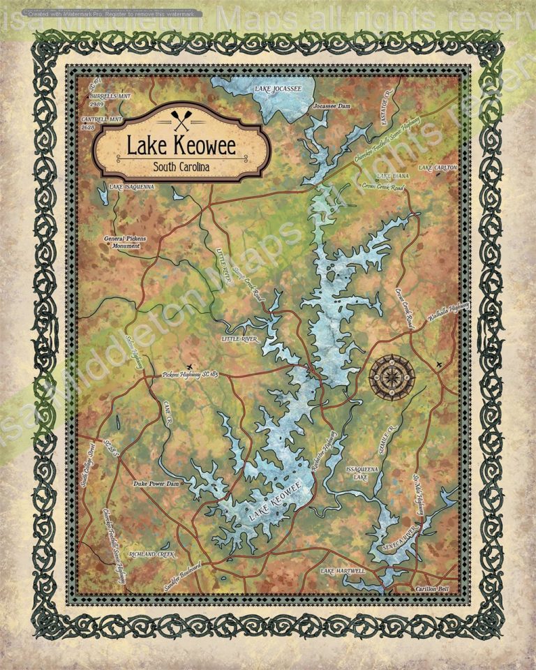 Travel Map Feature Lake Keowee South Carolina Great River Arts